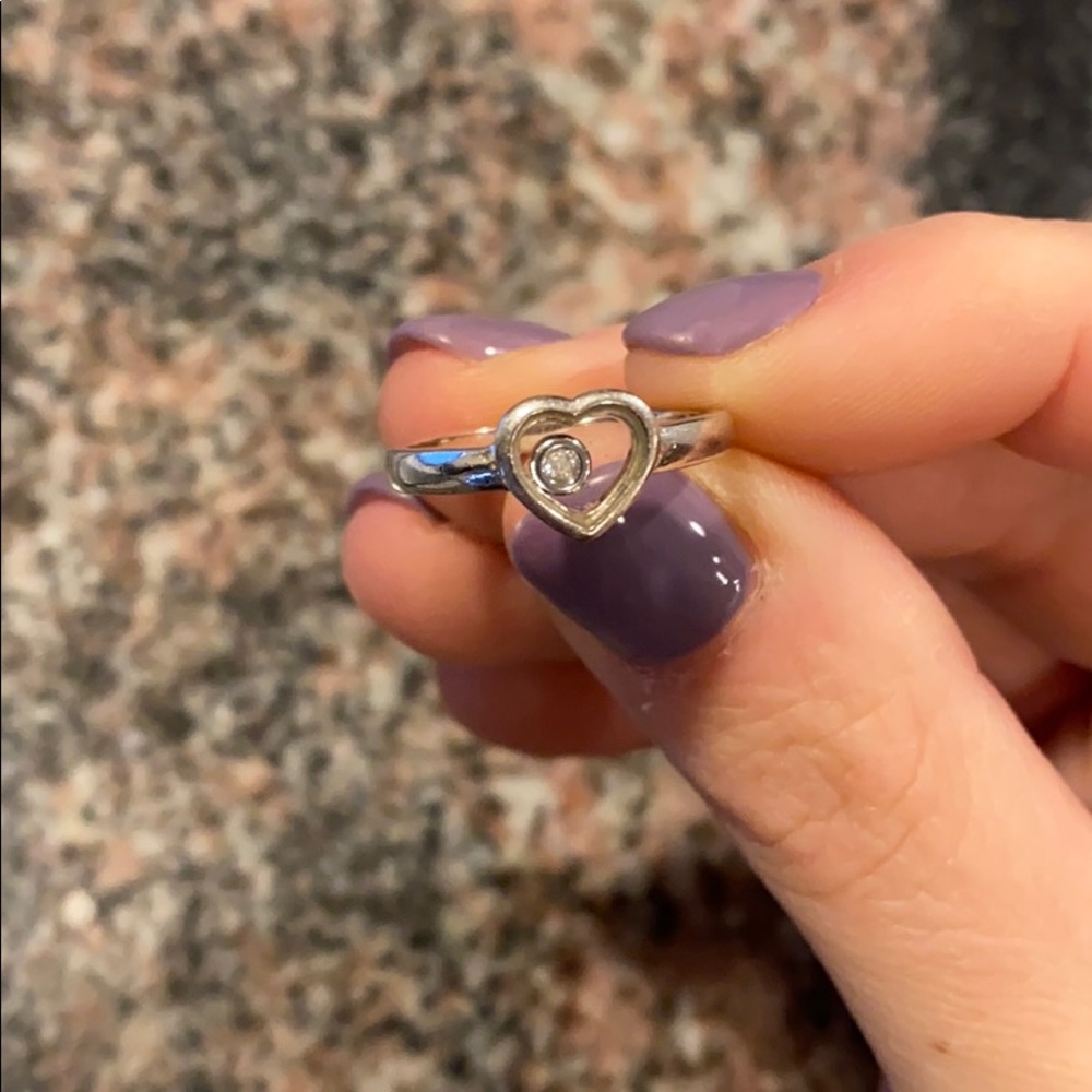 14k White Gold Heart Ring